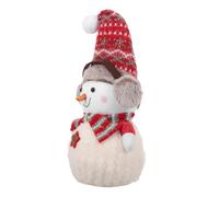 SMASOLO Plush Snowman Desk Decoration Soft Cozy Christmas Snowman Ornament Holiday Tabletop Gnome Figurine Festive Party Decor Idea