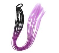 SMASOLO Ponytail Extension Long Braid for Women Stylish Black to Dark Purple Rose Hairpiece Comfortable Daily Wear Synthetic Hairpiece for Parties Cosplay