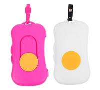 SMASOLO Portable Baby Wipes Dispenser Case with Silicone Button Wet Tissue Holder Travel-Friendly Storage Box 2pcs Set (Rose Red Yellow