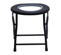 SMASOLO Portable Foldable Commode Stool with Thickened Frame Lightweight and Stable Bedside Potty Chair for Elderly and Adults Outdoor Toilet Seat with Fixed Ring Easy to Random Color