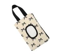 SMASOLO Portable Wet Wipe Case with Bow Pattern Hanging Wipes Dispenser for Stroller and Diaper Bag Reusable Moisture Sealing Tissue Holder Compact Organizer for Travel and Everyday Use