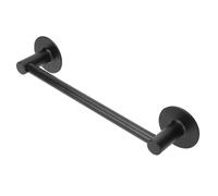 SMASOLO Punch-Free Wall-Mounted Bath Towel Rack Aluminum Single Bar 30cm Black Bathroom and Kitchen Hanging Cloth Holder