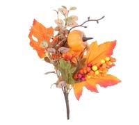 SMASOLO Realistic Artificial Maple Leaves Pumpkin Berry Branch Thanksgiving Fall Centerpiece Decoration for DIY Floral Arrangements Home Table Vase Wreath Autumn Accent
