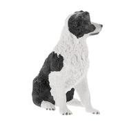 SMASOLO Realistic Border Collie Dog Figurine Resin Model Decorative Simulated Puppy Sculpture for Desktop Display and Educational Use