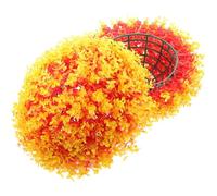 SMASOLO Realistic Faux Eucalyptus Topiary Ball Orange Hanging Plant Sphere Plastic Garden Balcony Decoration Outdoor Ornamental Greenery Sphere
