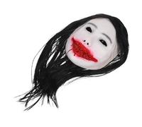 SMASOLO Realistic Long Haired Female Ghost Mask Horror Latex Halloween Mask for Adults Teens Versatile Costume Accessory for Haunted House Parties Cosplay and Spooky Theme Events