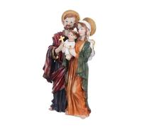 SMASOLO Resin Jesus Baptism Statue Nativity Figurine Religious Family Scene Catholic Christmas Decoration for Tabletop Indoor Prayer Ornament for Home Church Celebration Gift