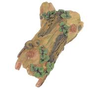 SMASOLO Resin Reptile Log Hideout Cave for Leopard Gecko Tank Decor, Hollow Tree Trunk Lizard Shelter, Terrarium Habitat Decoration Climbing Branch for Reptiles and Amphibians