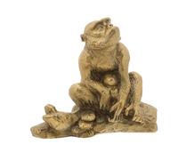 SMASOLO Retro Brass Monkey Figurine Animal Sculpture Desktop Ornament for Office Decor Unique Vintage Animal Portrait Gift for Cultural Enthusiasts