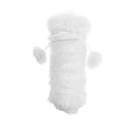 SMASOLO Reusable Christmas Wine Bottle Cover White Plush Pouch Party Table Decoration Festive Home Adornment for Holiday Celebrations and Presentation