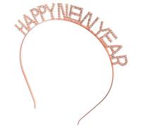 SMASOLO Reusable Rose Gold Year Hairband with Crystal Letters Compact Festive Headband Photo Booth Prop for Party Celebrations and Holiday Fun