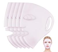 SMASOLO Reusable Silicone Sheet Mask Covers 5pcs, Soft Pink Facial Mask Covers for Moisturizing Skincare and Evaporation Prevention, Suitable for Home Spa and Beauty Treatments