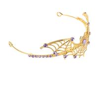SMASOLO Rhinestone Spiderweb Crown Tiara Lightweight Metal Headpiece for Women Gothic Halloween Party Cosplay Accessory Queen Hair Hoop with Intricate Web Design