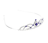 SMASOLO Rhinestone Tiara Crown for Women and Durable Bridal Headpiece Wedding Hair Jewelry Elegant Blue Princess Accessory for Brides and Birthday Celebrations