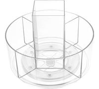 SMASOLO Rotatable Desktop Makeup Organizer Spinning Cosmetic Storage Box for Lipsticks Jewelry Accessories Compact Space-saving Holder for Vanity and Office