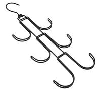 SMASOLO Rotating Foldable Closet Hanger with Multi Hooks for Belts, Scarves, Handbags and Hats, Black Space-Saving Wardrobe Organizer for Home Storage