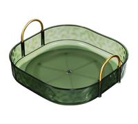 SMASOLO Rotating Makeup Organizer Tray with Heightened Edge Vanity Storage for Cosmetics Display Easy Access Rotatable Cosmetic Holder for Dressing Table and Dresser