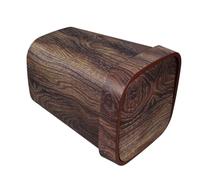 SMASOLO Rustic Faux Wood Grain Swing Lid Trash Can Large Wastebasket for Kitchen Bathroom Office Living Vintage Style Garbage Bin for Efficient Odor Containment and Versatile Home Use