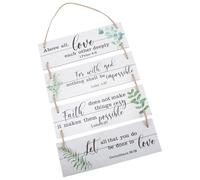 SMASOLO Rustic Wooden Prayer Plaque Wall Decor with Inspirational Sayings for Home and Office Motivational Greenery Wall Hanging for Dining and Restaurant Decoration