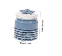 SMASOLO Sealed Ceramic Storage Jar with Lid for Tea and Coffee Nordic Ocean Style Small Canister Delicate Hand Feel Multipurpose Food Container for Snacks and Spices Decorative and