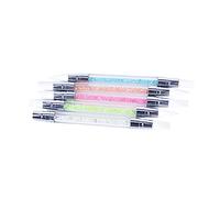 SMASOLO Silicone Head Nail Art Pen Brushes Set with Acrylic Handle Dual Head Design for Flowers Patterns Comfortable Durable Salon Tool Green