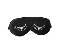 SMASOLO Silk Sleeping Eye Patch Blindfold White Eyelash Pattern Soft Breathable Eye Cover for Travel and Night Rest