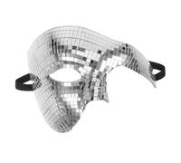 SMASOLO Silver Mirror Disco Mask Half Face for Men Women Lightweight Breathable Party Carnival Dance Events Halloween Prom Ball