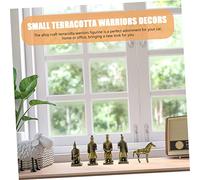 SMASOLO Small Alloy Terracotta Warriors Figurine Retro Chinese Desktop Decoration Metal Craft with Stable Flat Base and Detailed Workmanship for Home Office Display