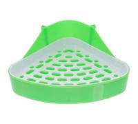 SMASOLO Small Animal Litter Box Corner Design, Plastic Pet Potty Tray for Rabbits, Guinea Pigs, Hamsters, and Ferrets, Green Small Pet Toilet for Cage Training