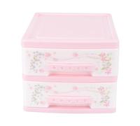 SMASOLO Small Double-layer Makeup Storage Box Cosmetic Organizer Plastic Drawer Type Storage Case for Children’s Hair Clips Pink Multi-layer Cabinet for Bedroom and Bathroom