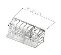 SMASOLO Stainless Steel Kitchen Sink Sponge Organizer Rust-Resistant Drainage Rack for Compact Spaces with Multipurpose Storage for Scrubbers Dish Cloths and Soap Dispenser Accessories