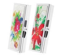 SMASOLO Stainless Steel Medicine Container 2pcs Set Rectangular 7-Day Pill Organizer with Compartments Travel Meds Storage Case Portable Holder for Daily Use