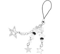 SMASOLO Star and Cross Pendant Phone Charm Chain, Alloy Small Wrist Strap Lanyard for Phone Case, Cute Kawaii Accessory Suitable for Bag and Key Decoration