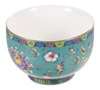 SMASOLO Sterling Silver Tea Bowl Ceramic Kung Fu Tea Cup with Delicate Enamel Design Crack-Resistant Porcelain Suitable for Entertaining and Daily Use