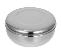 SMASOLO Thermal Insulated Stainless Steel Rice Bowl with Lid Medium Metal Soup and Salad Bowl for Kitchen and Restaurant Use Material Versatile Serving Dish for Ramen and Snacks