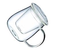 SMASOLO Thickened Glass Teacup with Fast Filtration Multi Purpose Tea Strainer Heat Resistant Transparent Cup for Home and Office Use Safe to Handle and Easy to Clean