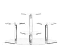 SMASOLO Transparent Acrylic 4 Step Figurine Display Rack Stand for Models Jewelry Showcase Organizer Holder Clear Staircase Shelf