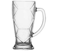 SMASOLO Transparent Glass Beer Mug for Soccer Matches and Parties Large Multi Function Drink Cup for Beer Wine Whiskey and Cold Beverages