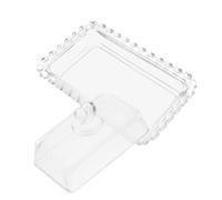 SMASOLO Transparent Glass Butter Tray with Dome Lid Non-Slip Reusable Cheese Dish for Household Tableware Fresh-Keeping Butter Container with Cover for Kitchen Countertop and Parties