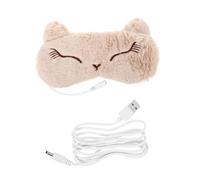 SMASOLO USB Heated Cartoon Sleep Eye Mask with Thermostatic Blinder Elastic Band Arc Nose Design for Blackout and Comfort for Home and Travel