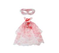 SMASOLO Venetian Lace Set Rose Floral Design and Veil Headband for Women Halloween Carnival Prom Party Costume
