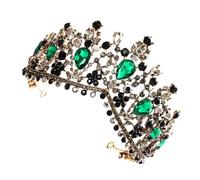 SMASOLO Vintage Baroque Bridal Crown with Rhinestones Womens Wedding Tiara Hair Accessory Headdress for Bride Elegant Party and Engagement Ornament