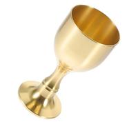 SMASOLO Vintage Brass Offering Cup Multi Functional Metal Goblet for Buddhist Temple Rituals and Home Decoration Sturdy Wear Resistant High Stem Chalice for Water Offering and Zen Rooms