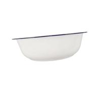 SMASOLO Vintage Enamel Foot Basin Spacious Retro Design for Foot Soaking and Laundry Durable White Enamelware Bowl for Home Use for Families