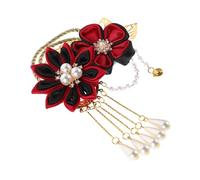 SMASOLO Vintage Floral Hairpin Tassel for Women Chinese Style Hair Clip Elegant Hair Accessories for Weddings and Festivals Retro Japanese Kimono Design