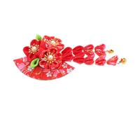 SMASOLO Vintage Japanese Kimono Flower Hairpin with Fabric Tassel Fan Intricate Craftsmanship Hair Ornament for Women Multipurpose Hair Clip for Hanfu Cosplay Christmas Party Accessories
