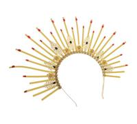 SMASOLO Vintage Radiant Crown Headband with Rhinestones, Gothic Style Hair Band for Women and Adults, Gold Party and Halloween Cosplay Headpiece, Holiday Carnival Hair Accessory