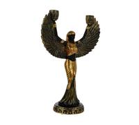 SMASOLO Vintage Resin Candle Holders Ancient Egyptian Design Tealight Stand for Home Decor Portable Stable Creative Candlesticks with Elegant Black and Gold Finish Cozy Atmosphere Ornament