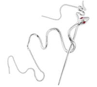 SMASOLO Vintage Silver Snake Hair Stick with Dangle Tassel Long Metal Hair Pin for Women Elegant Styling Tool Retro Chopsticks Accessory for Daily Vintage Look