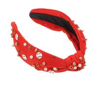 SMASOLO Wide Knotted Headband for Women with Pearl Decoration Fashionable Hair Band for Parties and Everyday Wear Comfortable and Lightweight Design present
